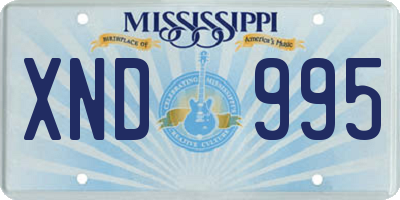 MS license plate XND995