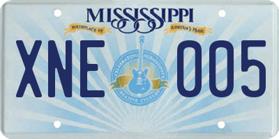 MS license plate XNE005