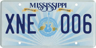 MS license plate XNE006