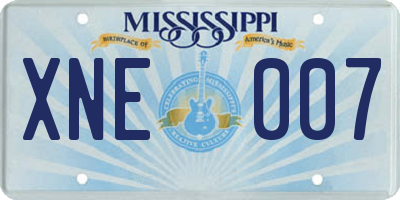 MS license plate XNE007