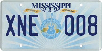 MS license plate XNE008