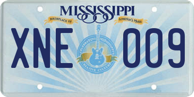MS license plate XNE009
