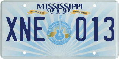 MS license plate XNE013