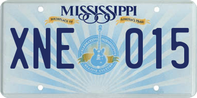 MS license plate XNE015