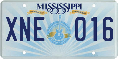 MS license plate XNE016