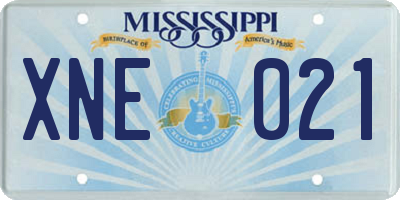 MS license plate XNE021