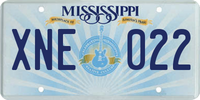 MS license plate XNE022