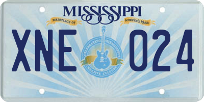 MS license plate XNE024