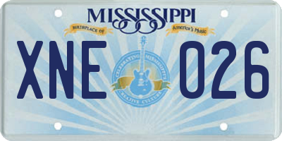 MS license plate XNE026