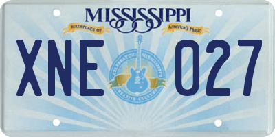 MS license plate XNE027