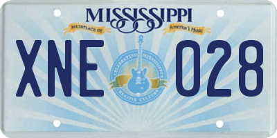 MS license plate XNE028