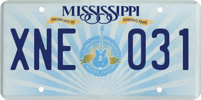 MS license plate XNE031