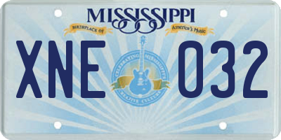MS license plate XNE032
