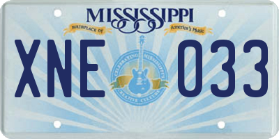 MS license plate XNE033
