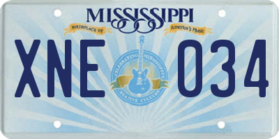 MS license plate XNE034