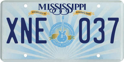 MS license plate XNE037