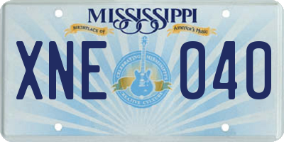 MS license plate XNE040