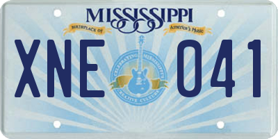 MS license plate XNE041
