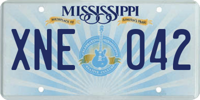 MS license plate XNE042