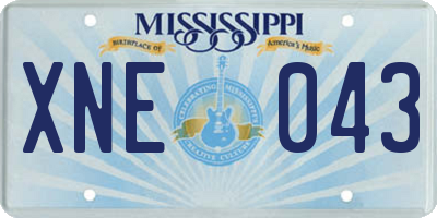 MS license plate XNE043
