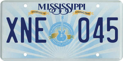 MS license plate XNE045