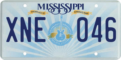 MS license plate XNE046
