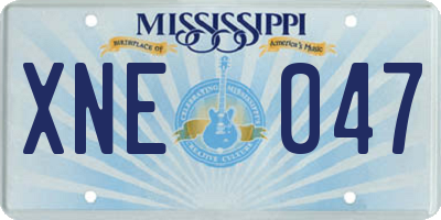 MS license plate XNE047