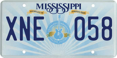 MS license plate XNE058