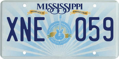 MS license plate XNE059