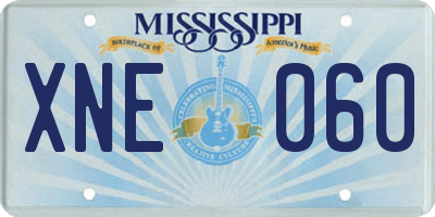 MS license plate XNE060