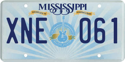 MS license plate XNE061
