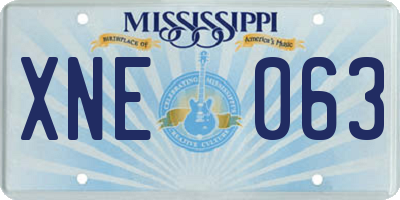 MS license plate XNE063