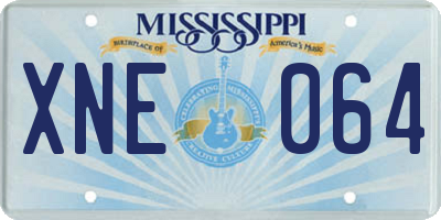 MS license plate XNE064
