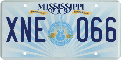 MS license plate XNE066