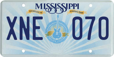 MS license plate XNE070