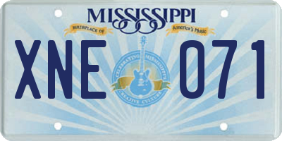MS license plate XNE071