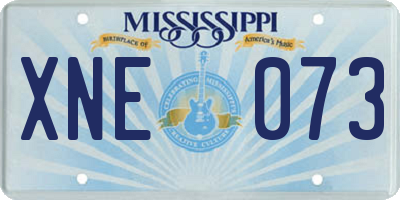 MS license plate XNE073