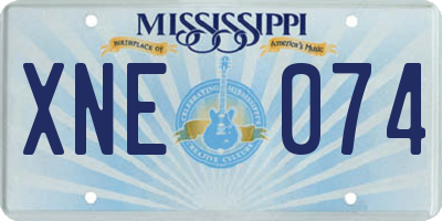 MS license plate XNE074