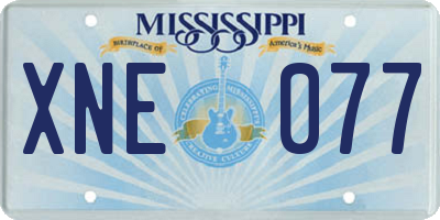 MS license plate XNE077