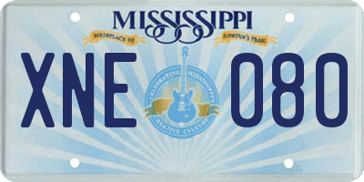 MS license plate XNE080