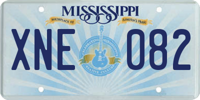 MS license plate XNE082