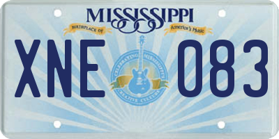 MS license plate XNE083