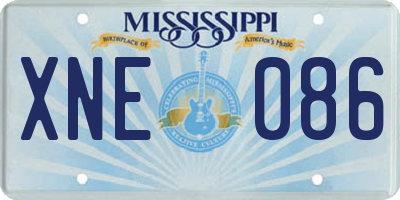 MS license plate XNE086