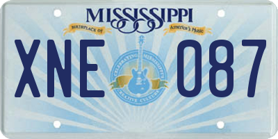 MS license plate XNE087
