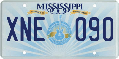 MS license plate XNE090