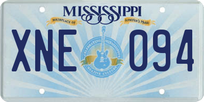 MS license plate XNE094