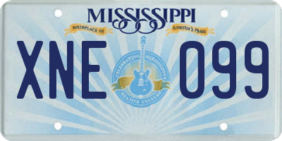 MS license plate XNE099