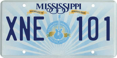 MS license plate XNE101