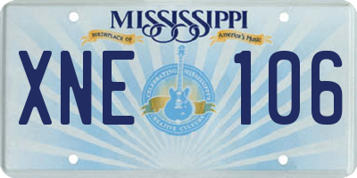 MS license plate XNE106