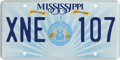 MS license plate XNE107